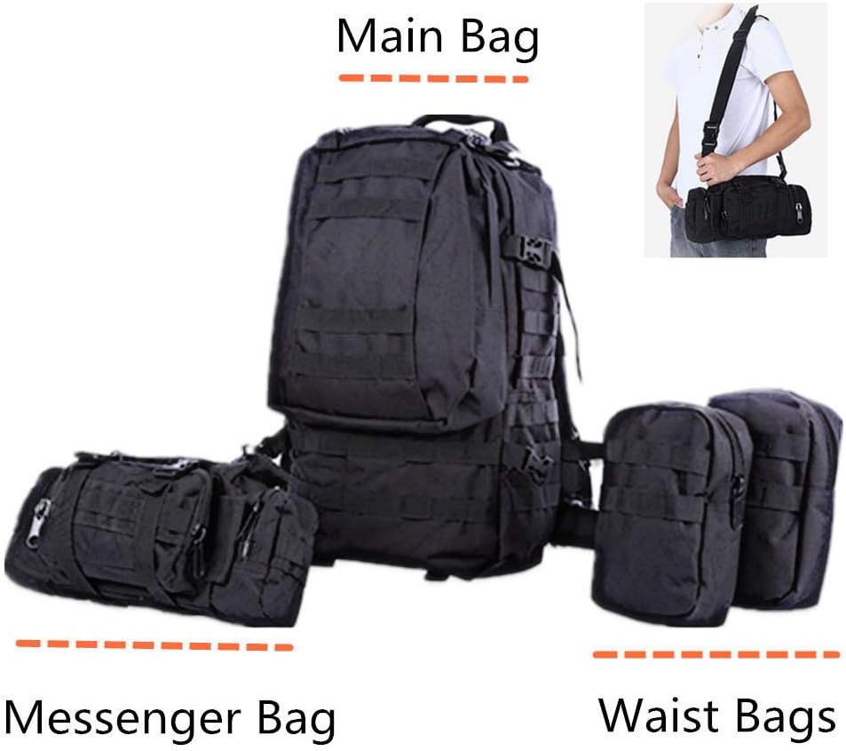 Sac À Dos De Randonnée Camping Tactique 4 en 1