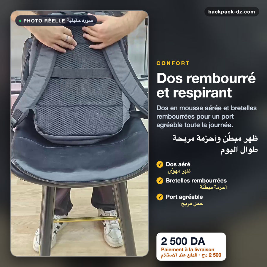 Dos rembourré et respirant du sac à dos Business Casual