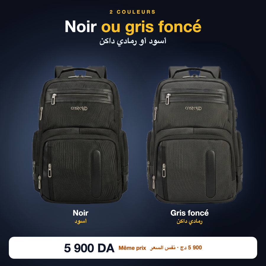 Sac à dos Cristal noir ou gris foncé