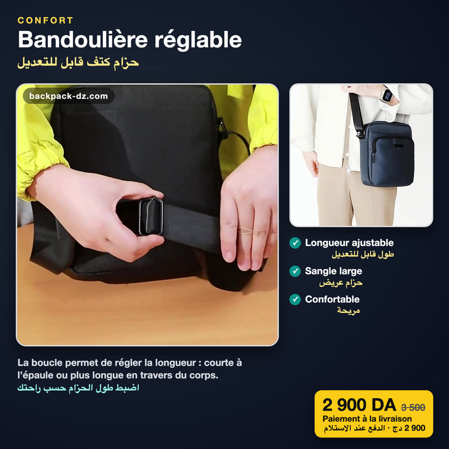 Bandoulière réglable de la sacoche homme