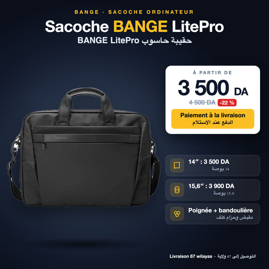 Sacoche ordinateur BANGE LitePro – dès 3 500 DA, paiement à la livraison
