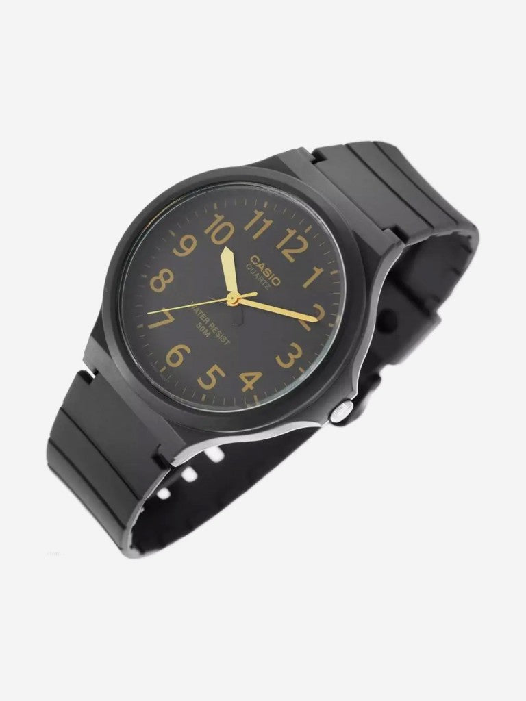 Casio MW-240 noir et or vue de profil