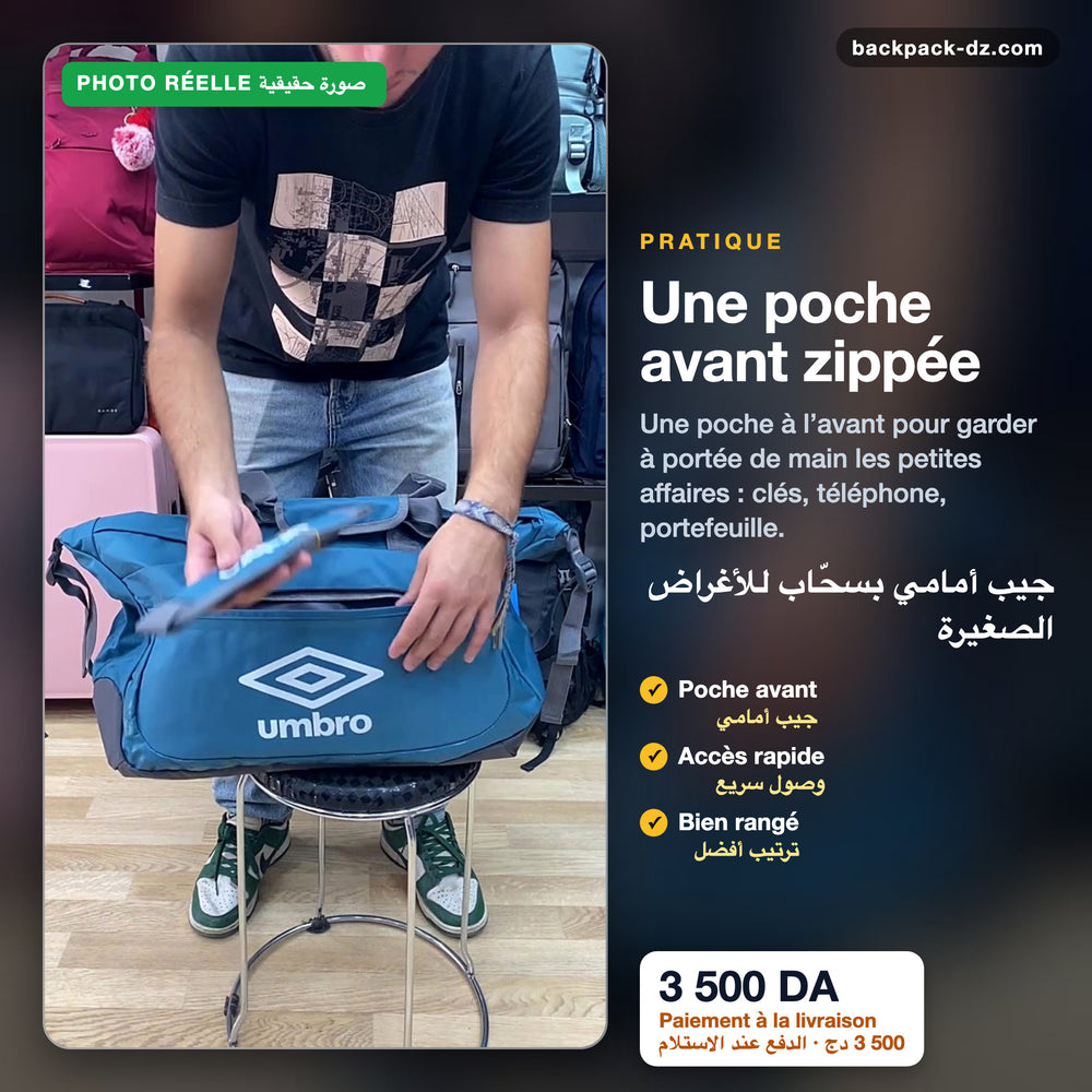 Poche avant zippée