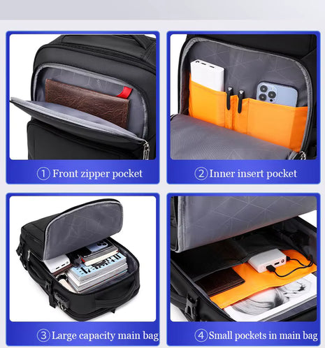 Sac a Dos Cartable Multifonctionnel Anti-vol 2 en 1