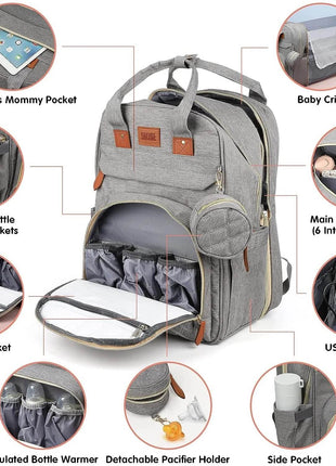 Sac à Langer maman Pour Bébé USB : Pratique, Spacieux et Polyvalent - Backpack dz