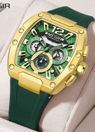 MEGIR Homme – Montre Chronographe Sport & Charisme en Boîtier Tonneau