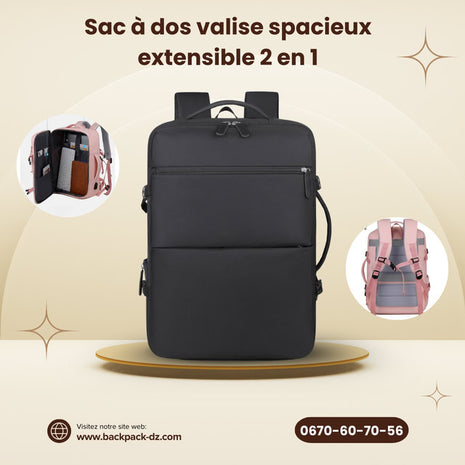 Sac à dos valise spacieux extensible 2 en 1