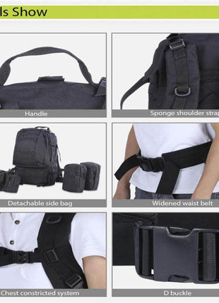 Sac À Dos avec sacoche De Randonnée Camping Tactique 4 en 1 - Backpack dz