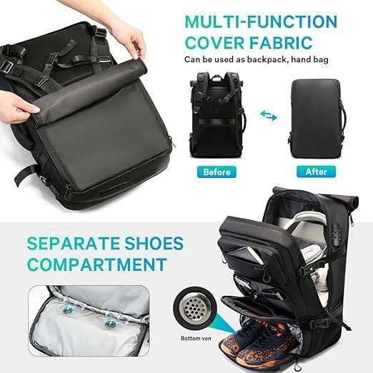 Sac à dos de voyage BANGE 3 en 1 Antivol avec bandoulière amovible - Backpack dz