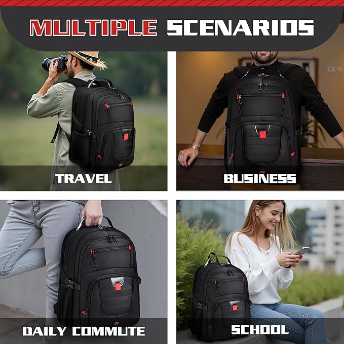 Sac à dos 50L, pour voyage et ordinateur 17 pouces