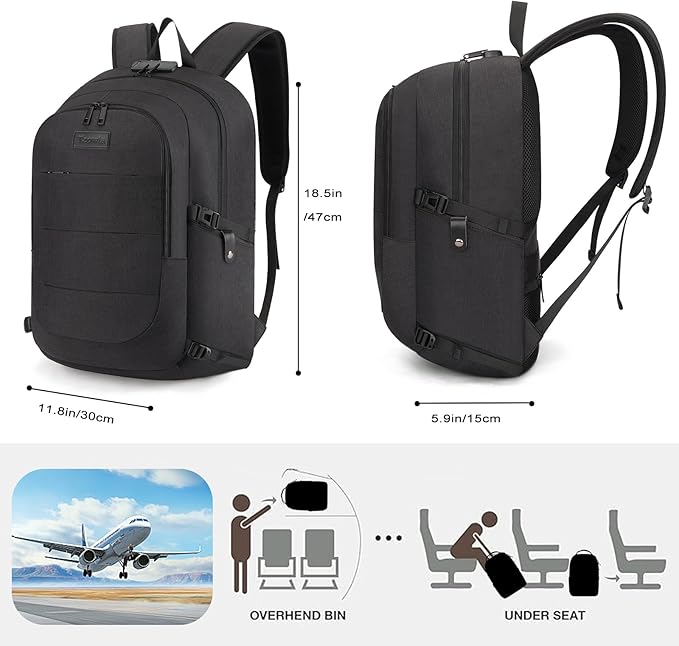 Sac à dos TZOWLA pour ordinateur de voyage antivol 17"