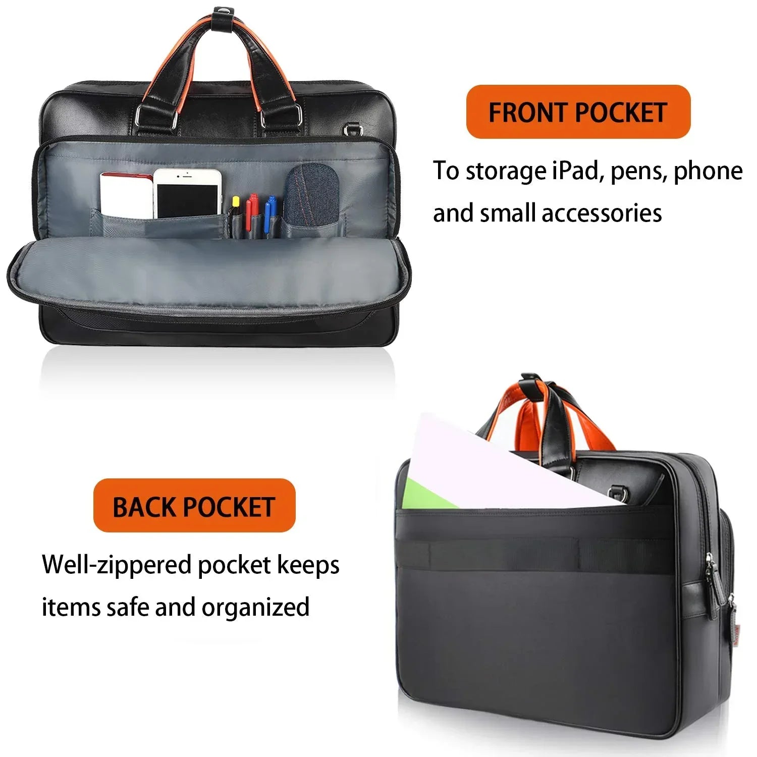 Cartable Large en Cuir pour Ordinateur Portable 17' MATEIN - Backpack dz