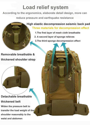 Sac à Dos Camping Randonnée 75L Voyage - Backpack dz