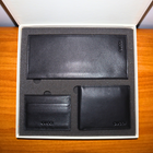 Coffret 3 en 1 Cuir Véritable Portefeuille porte carte et cheque