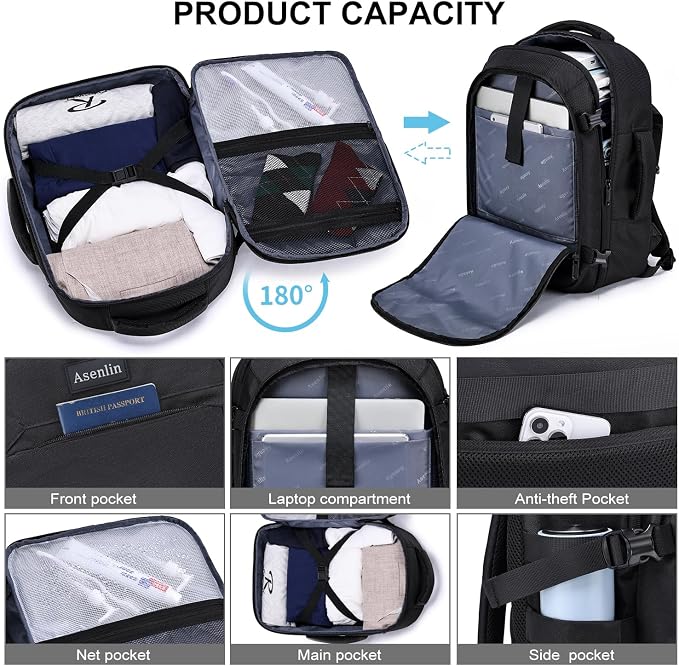 Sac à dos pour Asenlin pour voyage et laptop 15,6"