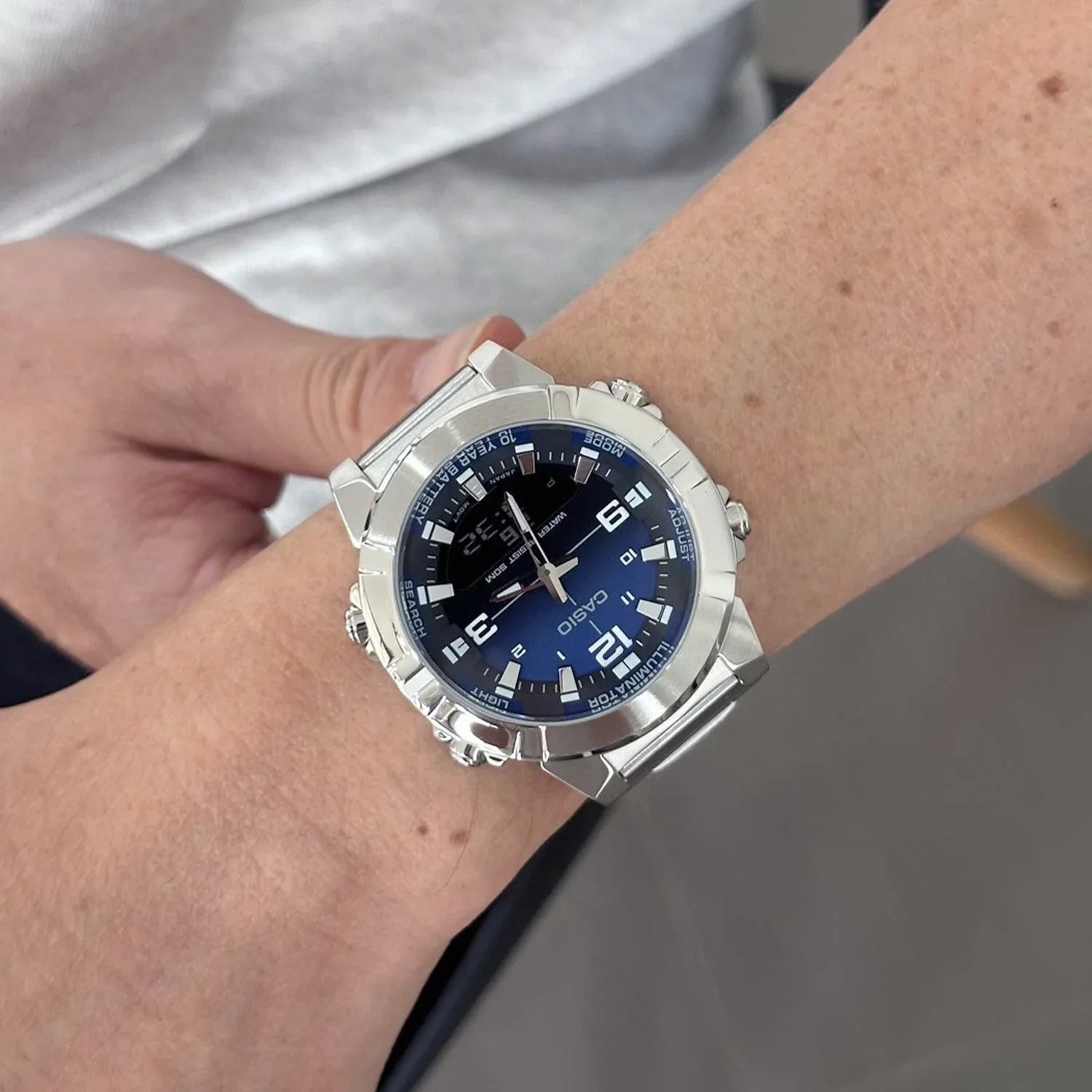 Casio – Montre pour homme en acier inoxydable – analogique /numérique - Backpack dz