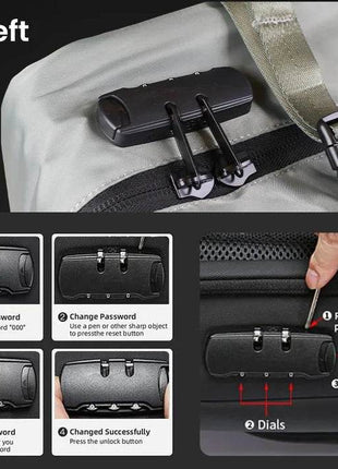 Sac à dos de voyage BANGE 3 en 1 Antivol avec bandoulière amovible - Backpack dz