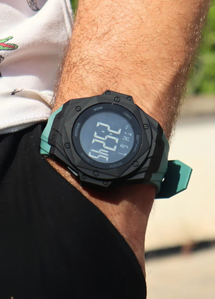 BNMI 2202 – Montre digitale noire au cadran octogonal affirmé-6 Couleurs