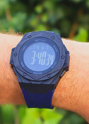 BNMI 2202 – Montre digitale noire au cadran octogonal affirmé-6 Couleurs