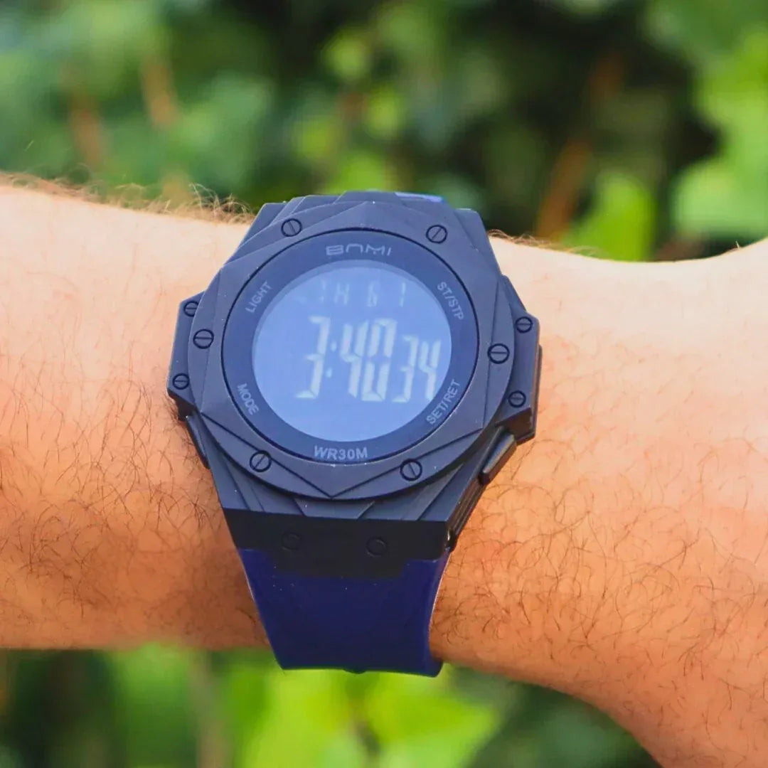 BNMI 2202 – Montre digitale noire au cadran octogonal affirmé-6 Couleurs - Backpack dz