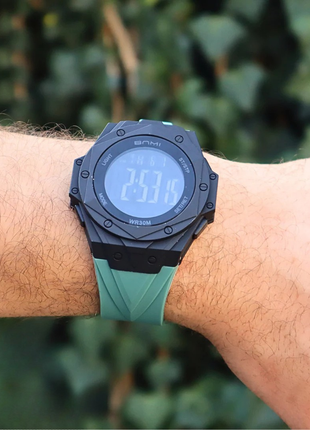 BNMI 2202 – Montre digitale noire au cadran octogonal affirmé-6 Couleurs