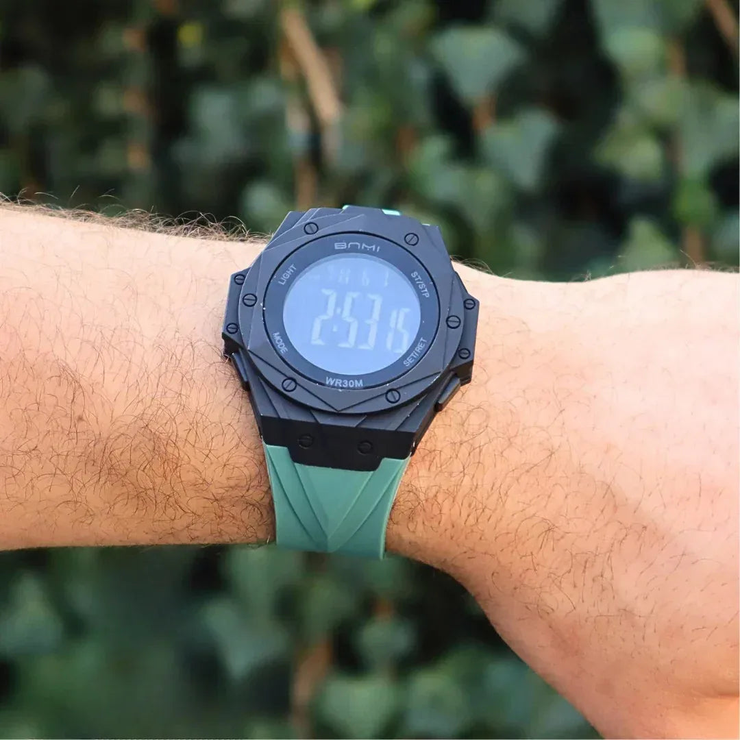 BNMI 2202 – Montre digitale noire au cadran octogonal affirmé-6 Couleurs - Backpack dz