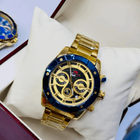 Panzer Doré & Bleu – Montre Chronographe Homme en Acier inoxydable | Élégance affirmée