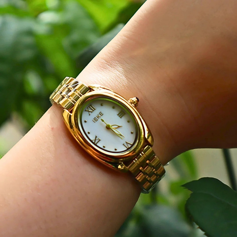 IEKE Xerxes – Montre dorée au charme intemporel & cadran blanc raffiné