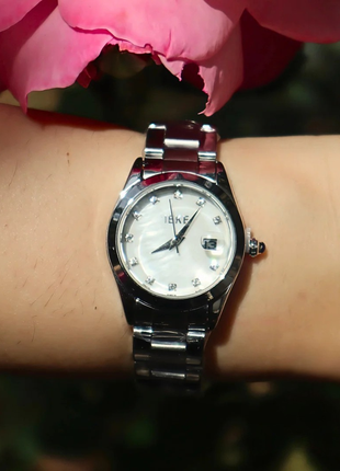 IEKE Evalina – Montre pour Femme Original, argentée au charme perlé 88192L