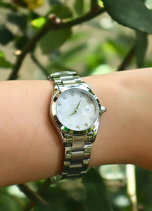 IEKE Evalina – Montre pour Femme Original, argentée au charme perlé 88192L