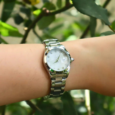 IEKE Evalina – Montre pour Femme Original, argentée au charme perlé 88192L - Backpack dz