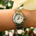 IEKE Evalina – Montre pour Femme Original, argentée au charme perlé 88192L