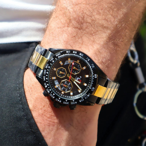 Panzer Original – Montre Homme Noir & Or | Puissance, Style et Contraste Assumé
