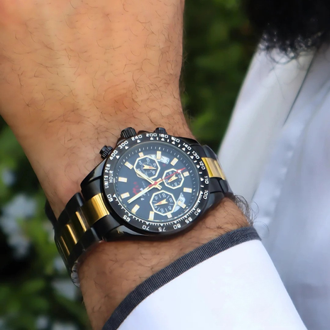 Panzer Original – Montre Homme Noir & Or | Puissance, Style et Contraste Assumé