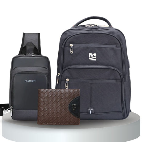 Pack 3 pièces : Sac à dos Marcelo + Sacoche + Portefeuilles