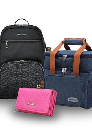 Pack Quotidien Pratique – Sac à dos + Sac isotherme + Portefeuille