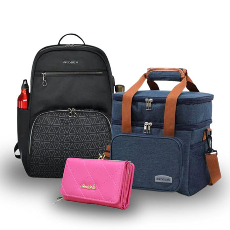 Pack Quotidien Pratique – Sac à dos + Sac isotherme + Portefeuille