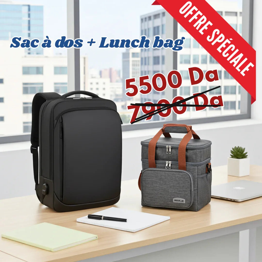 Pack Daily Business – Sac à dos élégant + Lunch bag isotherme - Backpack dz