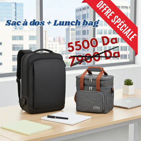Pack Daily Business – Sac à dos élégant + Lunch bag isotherme - Backpack dz