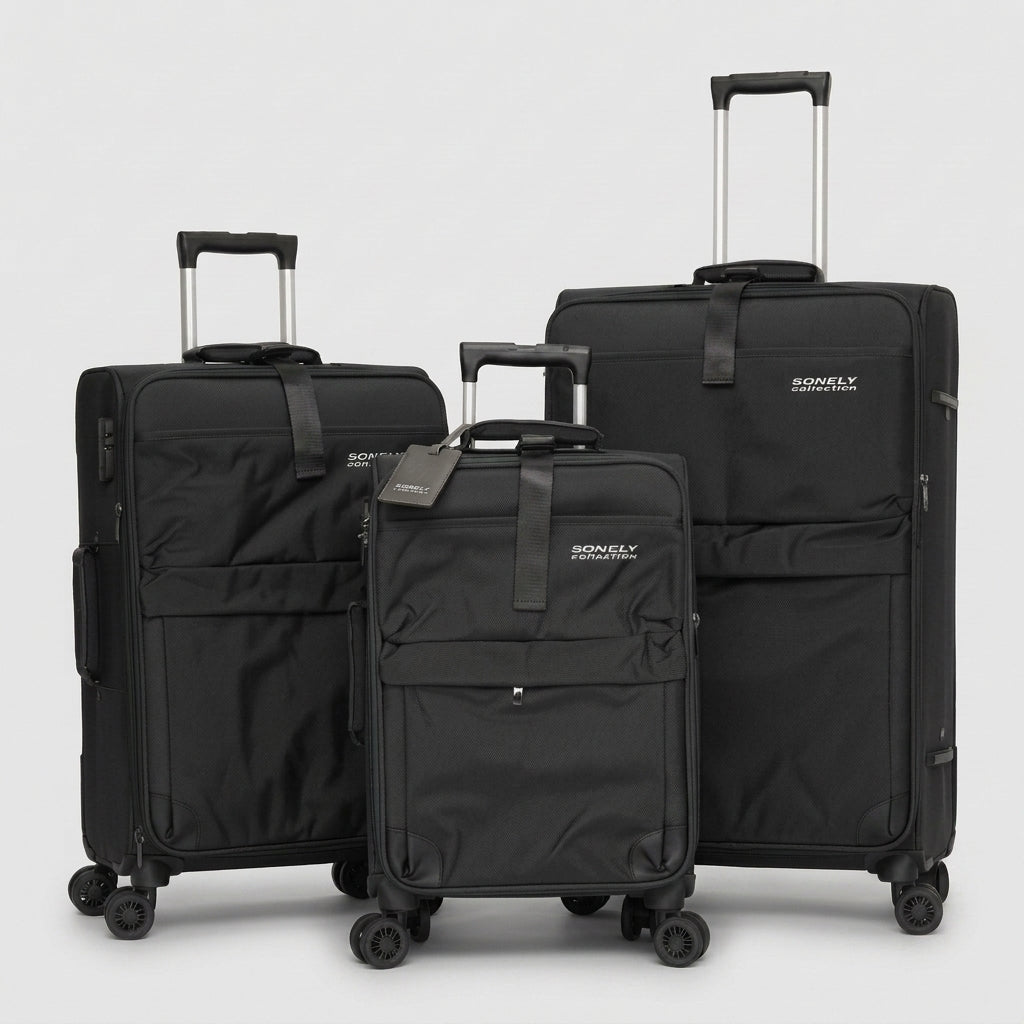 Set de valises Cydonia 3 pièces en tissu rigide