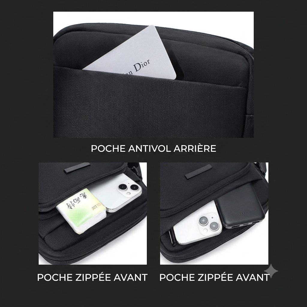 Sac bandoulière homme en liège synthétique