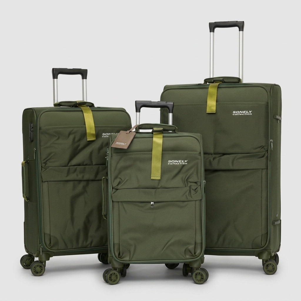 Set de valises Cydonia 3 pièces en tissu rigide
