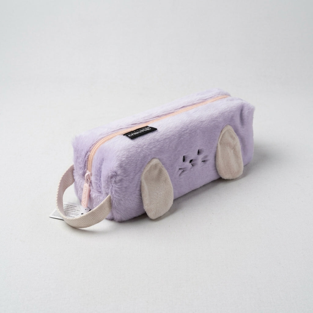 Trousse scolaire Cristal avec tissu douxet pelucheux