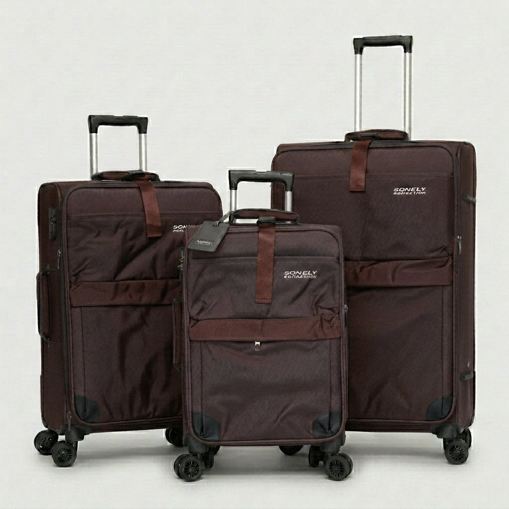 Set de valises Cydonia 3 pièces en tissu rigide