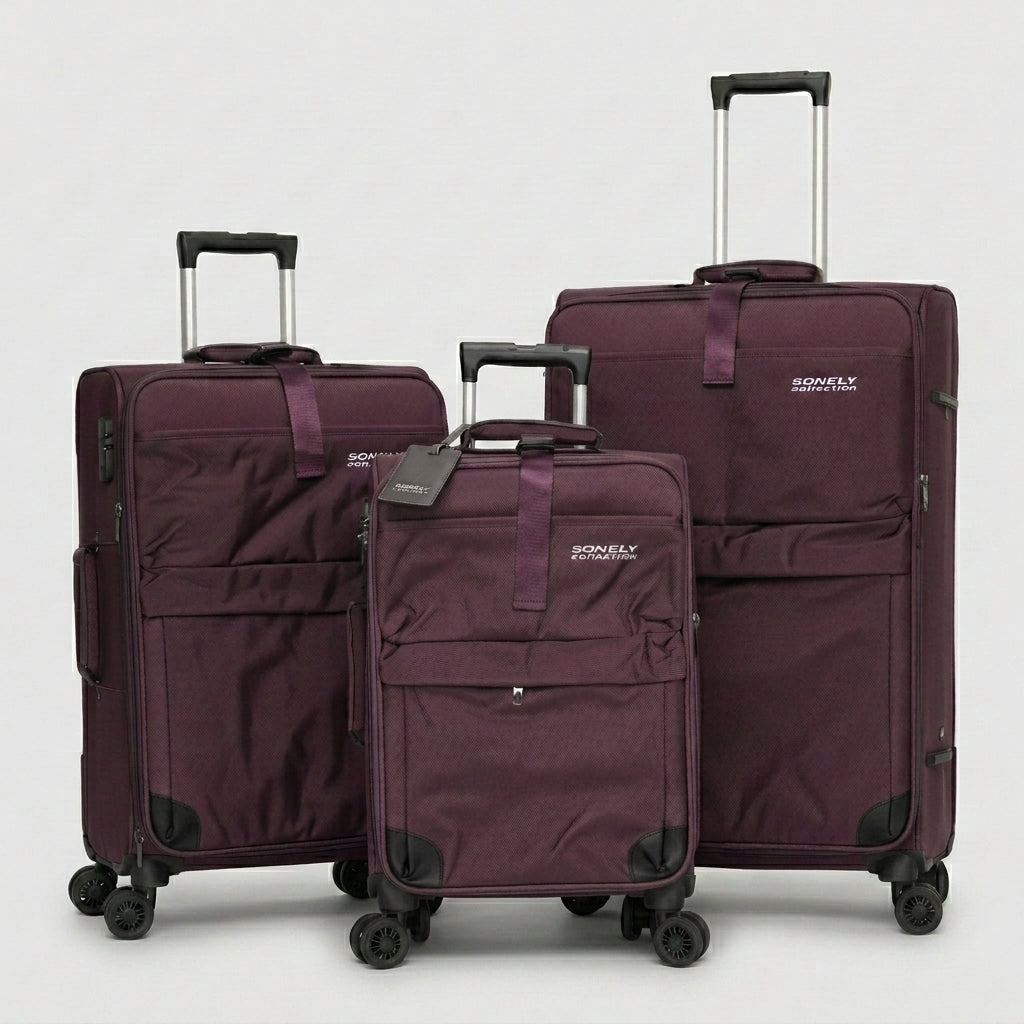 Set de valises Cydonia 3 pièces en tissu rigide