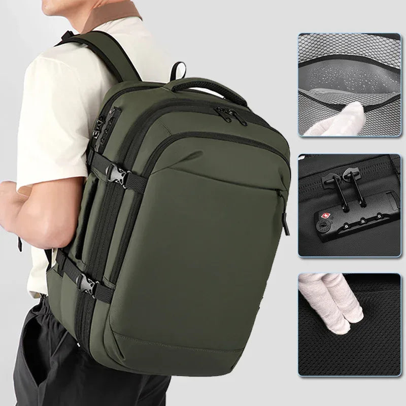 Sac à dos de voyage extensible grande capacité imperméable à compression sous vide anti-vol - Backpack dz