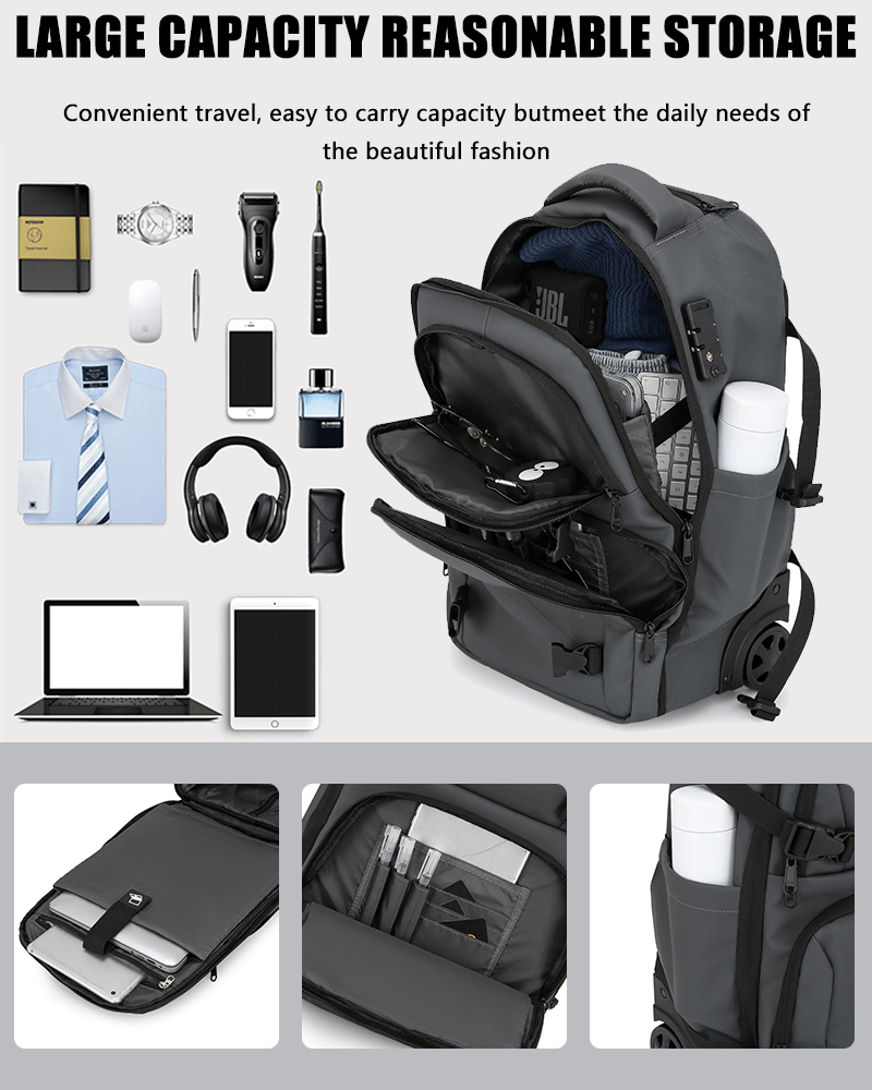 Sac à dos avec roulllettes et compression