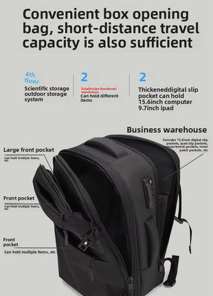 Sac à Dos Cartable Grande Capacité Antivol Compression Sous Vide étanche