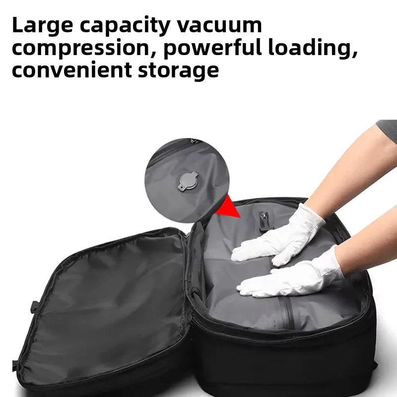 Sac à dos de voyage extensible grande capacité imperméable à compression sous vide anti-vol