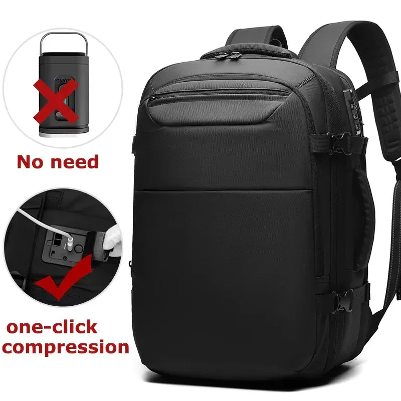 Sac à dos professionnel multifonctionnel extensible avec compression sous vide et anti-vol - Backpack dz